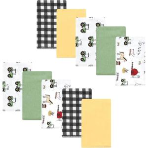 imageLuvable Friends Hudson Baby Flannel Burp Cloths 10pk SetGreen Farm