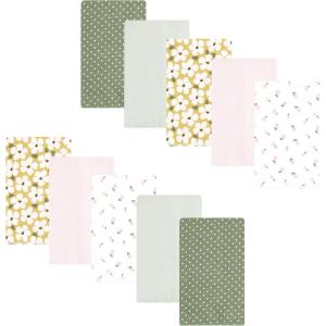 imageLuvable Friends Hudson Baby Flannel Burp Cloths 10pk SetGreen Garden