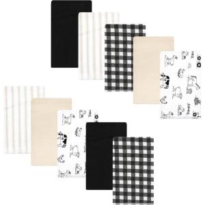 imageLuvable Friends Hudson Baby Flannel Burp Cloths 10pk SetNeutral Farm Animals