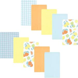 imageLuvable Friends Hudson Baby Flannel Burp Cloths 10pk SetPastel Citrus