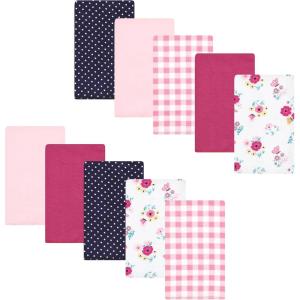 imageLuvable Friends Hudson Baby Flannel Burp Cloths 10pk SetPink Butterfly Meadow