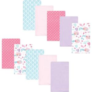 imageLuvable Friends Hudson Baby Flannel Burp Cloths 10pk SetPurple Mermaid