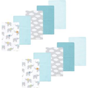 imageLuvable Friends Hudson Baby Flannel Burp Cloths 10pk SetSoft Elephant