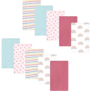 imageLuvable Friends Hudson Baby Flannel Burp Cloths 10pk SetSweet Rainbow