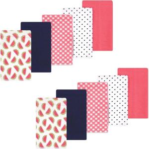 imageLuvable Friends Hudson Baby Flannel Burp Cloths 10pkFruity Melon