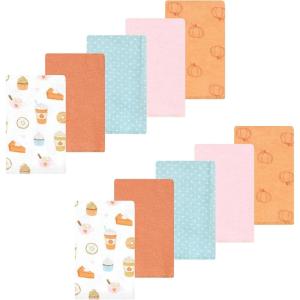 imageLuvable Friends Hudson Baby Flannel Burp Cloths 10pkHarvest Pumpkin Spice