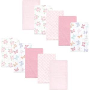 imageLuvable Friends Hudson Baby Flannel Burp Cloths 10pkPink Butterfly Garden