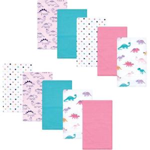 imageLuvable Friends Hudson Baby Flannel Burp Cloths 10pkPink Dinosaur