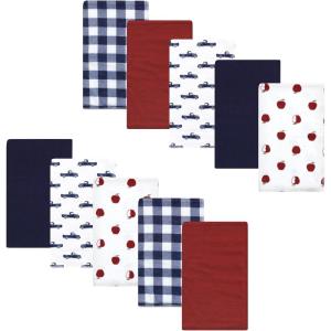 imageLuvable Friends Hudson Baby Flannel Burp Cloths 10pkRed Apple Orchard