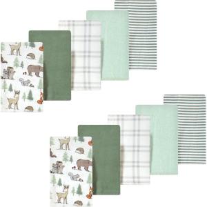 imageLuvable Friends Hudson Baby Flannel Burp Cloths 10pkWoodland Forest Animals
