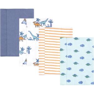 imageLuvable Friends Hudson Baby Flannel Burp Cloths 4pk SetDino Garden