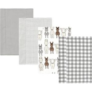 imageLuvable Friends Hudson Baby Flannel Burp Cloths 4pk SetFarm Friends Pastel