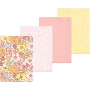 imageLuvable Friends Hudson Baby Flannel Burp Cloths 4pk SetFloral Bliss