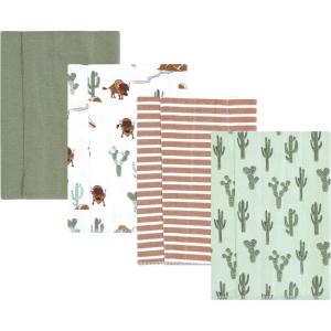 imageLuvable Friends Hudson Baby Flannel Burp Cloths 4pk SetForest Trail
