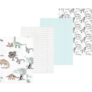imageLuvable Friends Hudson Baby Flannel Burp Cloths 4pk SetGray Dinosaur Journey