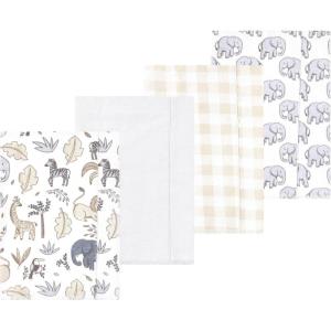 imageLuvable Friends Hudson Baby Flannel Burp Cloths 4pk SetGray Neutral Safari