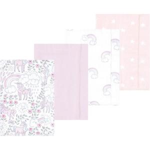 imageLuvable Friends Hudson Baby Flannel Burp Cloths 4pk SetMagical Unicorn