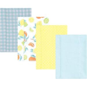 imageLuvable Friends Hudson Baby Flannel Burp Cloths 4pk SetPastel Citrus