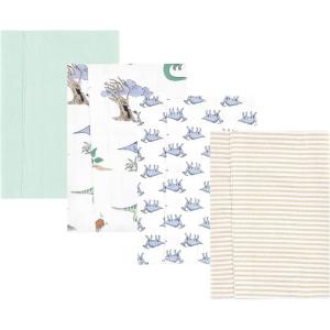 imageLuvable Friends Hudson Baby Flannel Burp Cloths 4pk SetPastel Dino