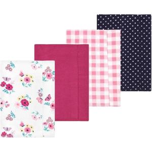imageLuvable Friends Hudson Baby Flannel Burp Cloths 4pk SetPink Butterfly Meadow