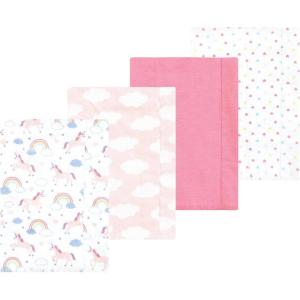 imageLuvable Friends Hudson Baby Flannel Burp Cloths 4pk SetPink Unicorn