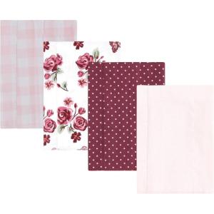 imageLuvable Friends Hudson Baby Flannel Burp Cloths 4pk SetRose Garden