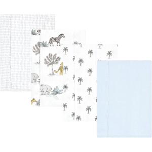 imageLuvable Friends Hudson Baby Flannel Burp Cloths 4pk SetSafari Friends