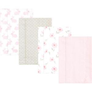 imageLuvable Friends Hudson Baby Flannel Burp Cloths 4pk SetSweet Honeycomb Pink