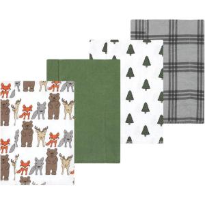 imageLuvable Friends Hudson Baby Flannel Burp Cloths 4pk SetWoodland Bloom