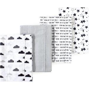 imageLuvable Friends Hudson Baby Flannel Burp Cloths 4pkBlack Moon