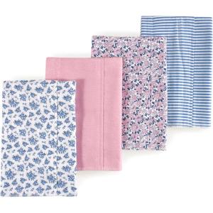 imageLuvable Friends Hudson Baby Flannel Burp Cloths 4pkBlooming Classic Floral