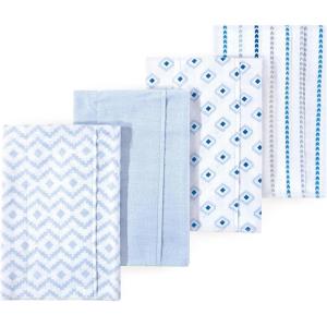 imageLuvable Friends Hudson Baby Flannel Burp Cloths 4pkContemporary Blue Mix