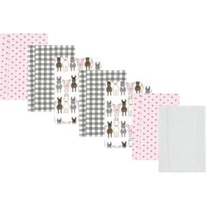 imageLuvable Friends Hudson Baby Flannel Burp Cloths 7pk SetBarn Pals Pink