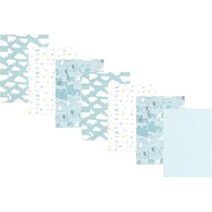 imageLuvable Friends Hudson Baby Flannel Burp Cloths 7pk SetBlue Elephant Journey
