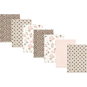 imageLuvable Friends Hudson Baby Flannel Burp Cloths 7pk SetBlush Blossom Floral