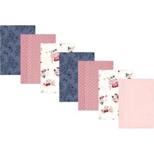 imageLuvable Friends Hudson Baby Flannel Burp Cloths 7pk SetBlush Rose Floral