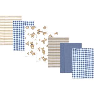 imageLuvable Friends Hudson Baby Flannel Burp Cloths 7pk SetDapper Bear