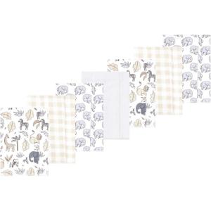 imageLuvable Friends Hudson Baby Flannel Burp Cloths 7pk SetGray Neutral Safari