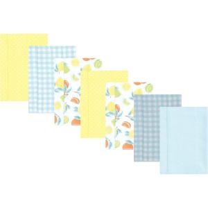 imageLuvable Friends Hudson Baby Flannel Burp Cloths 7pk SetPastel Citrus