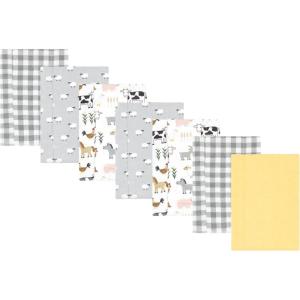 imageLuvable Friends Hudson Baby Flannel Burp Cloths 7pk SetPastoral Farm