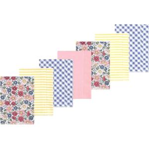 imageLuvable Friends Hudson Baby Flannel Burp Cloths 7pk SetPink Blue Floral