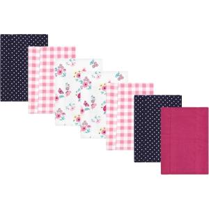 imageLuvable Friends Hudson Baby Flannel Burp Cloths 7pk SetPink Butterfly Meadow