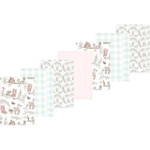 imageLuvable Friends Hudson Baby Flannel Burp Cloths 7pk SetPink Forest Friends