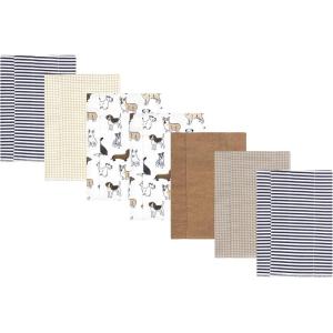 imageLuvable Friends Hudson Baby Flannel Burp Cloths 7pk SetPlayful Handsome Pups