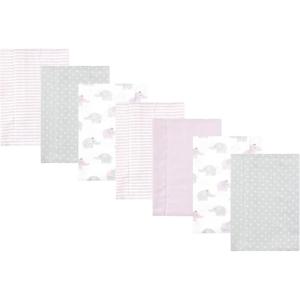 imageLuvable Friends Hudson Baby Flannel Burp Cloths 7pk SetPurple Elephants