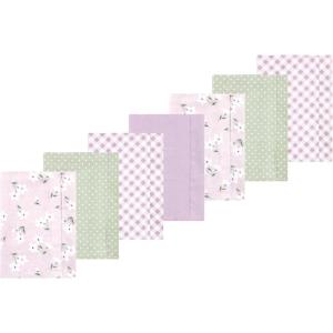 imageLuvable Friends Hudson Baby Flannel Burp Cloths 7pk SetPurple Floral