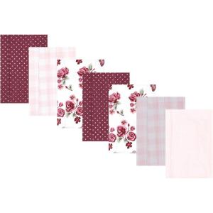 imageLuvable Friends Hudson Baby Flannel Burp Cloths 7pk SetRose Garden