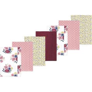 imageLuvable Friends Hudson Baby Flannel Burp Cloths 7pk SetRose Navy Bloom