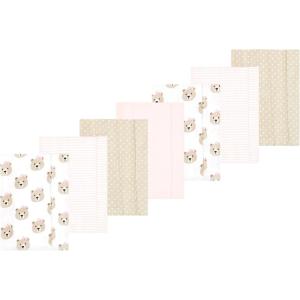 imageLuvable Friends Hudson Baby Flannel Burp Cloths 7pk SetRosy Taupe Bear