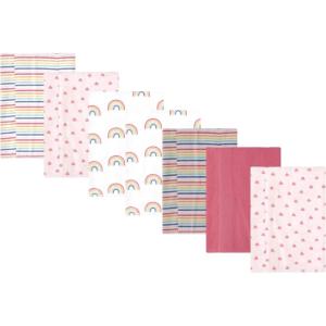 imageLuvable Friends Hudson Baby Flannel Burp Cloths 7pk SetSweet Rainbow